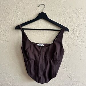 Chic Brown Corset Crop Top
